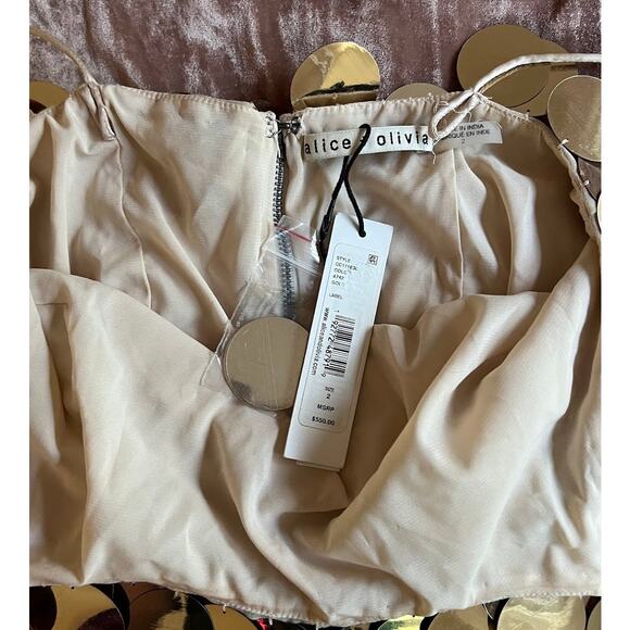 Alice + Olivia Contessa Embellished Minidress in Gold - Picture 9 of 13